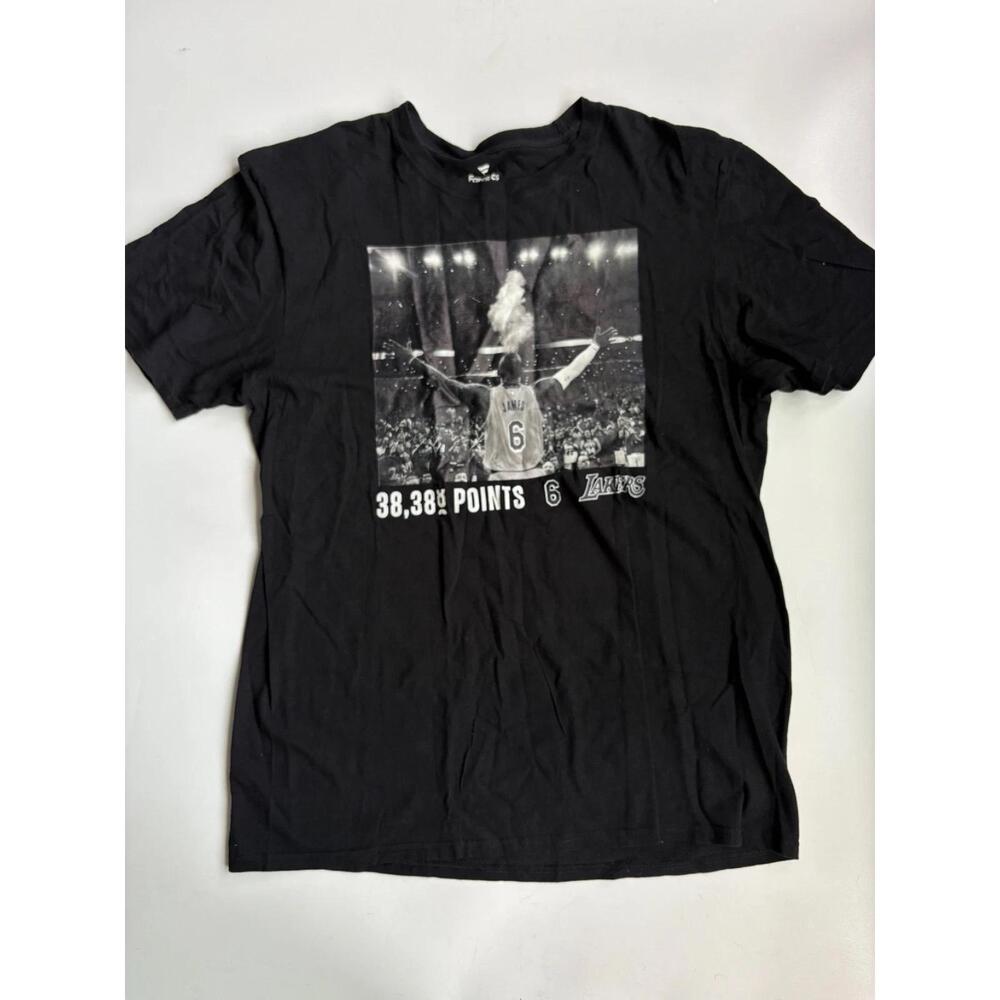 Lebron James 38388 Points Lakers Tee Fanatics  Black Graphic T-Shirt  Goat